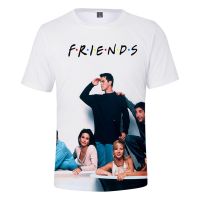 เสื้อยืดสำหรับทั้งหญิงและชาย Summer 2023 Friends คอกลม3D แขนลำลองขาสั้น