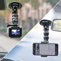 ยืดหยุ่น Gooseneck Extension ดูดถ้วย Car Mount ผู้ถือโทรศัพท์สำหรับ Insta360 X3 ONE X2 /X/rs/r/evo Gopro Hero 10สีดำ,Hero 9/8/7/6/5สีดำ,4เซสชัน4สีเงิน3 + iPhone Samsung Galaxy Google Pixel และอื่นๆ