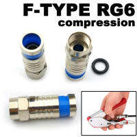 หัว F-TYPE RG6 แบบใช้คีมบีบอัด RG6 compression connector f connection waterproof coaxial cable compression tool