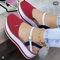 Fashion Round Toe Buckle Womens Sandals2023Summer Casual Ladies Wedge Flats Outdoor Beach Comfortable Sneakers Zapatillas Mujer