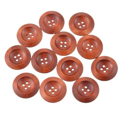 200Pcs 25mm 4-Hole Wooden Buttons for Crafts and Sewing Projects (50 Per Pack)