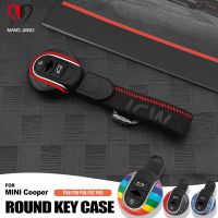 For MINI Cooper Key Case for Car Cover F54 F55 F56 F60 One D S KeyChain Union Jack Bulldog JCW Protecter Car Styling Accessories Key Chains