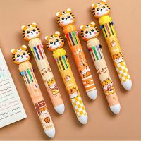 ปากกาเขียนปากกาของขวัญสำหรับเด็ก ECU0N สำหรับเด็กปากกาหมึกสีปากกาลูกลื่นเสือ10สี