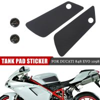 แผ่น Stiker Motor กันลื่นสำหรับ Ducati 848 EVO 1098 848Evo แผ่นถังน้ำมันกันลื่นที่ยึดเข่าแก๊สด้านข้าง