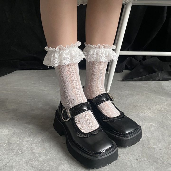 ololdan-ถุงเท้าลายแบบโพรงกลวงโปร่งใสหัวใจสำหรับเด็กผู้หญิง-ถุงเท้าลายโลลิต้าถุงเท้าทรงท่อเกาหลี-stoking-renda-ผู้หญิง
