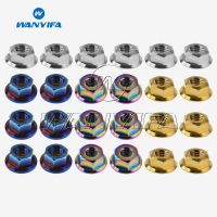 Titanium  M6 x 1.0mm Pitch Bicycle Motorcycle Sprocket Flange Nut pack of 6 Nails  Screws Fasteners