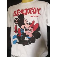 เสื้อวงนำเข้า Seditionaries Destroy Mickey Sid Vicious s Punk Rock Retro Style Vintage T-Shirt ผู้ชาย ปลายทาง