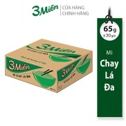 Thùng Mì Gói 3 Miền Chay Lá Đa 65g 30 gói x 65g