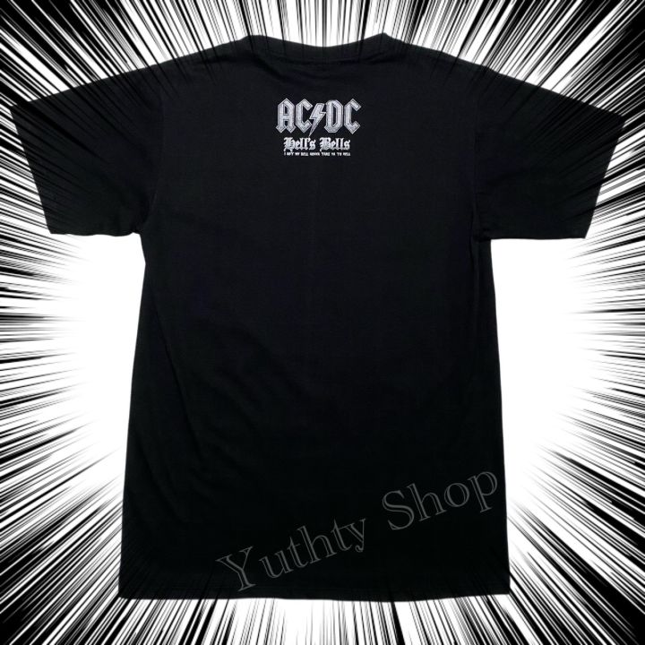 ใหม่-ถูกและดี-เสื้อวง-acdc-ระฆัง-เสื้อวินเทจ-เสื้อทัวร์-เสื้อยืด-ผ้าcotton-ไม่มีตะเข็บข้าง-ใส่ได้ทั้งชายและหญิง-เสื้อแฟชั่น-เสื้อวินเทจ90