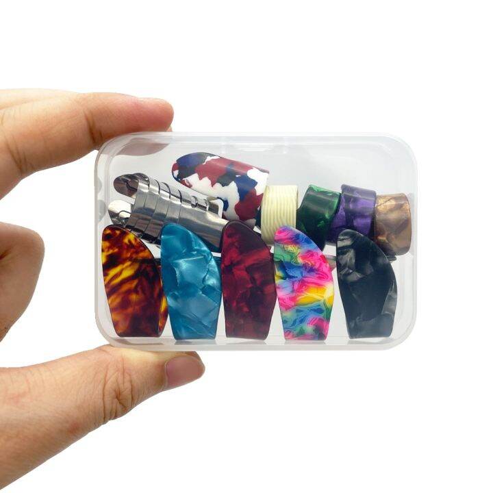 15pcs-thumb-finger-guitar-picks-with-storage-box-material-celluloid-stainless-steel