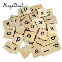 100Pcs/Pack Puzzle Tiles Wood Alphabet Letter Scrapbook Craft Educational Squares for Kids Children Toys School Supplies Wooden Toys