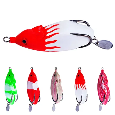 7CM 12g Frog Lure  Spinner Spoon Fishing Lure Sillicon Bait Fake Lure For Snakehead Bass Pike Pesca bait leurre de grenouille