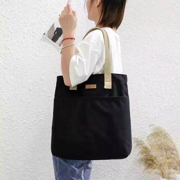 Hb Store HUAFUN'S Tote Bag Korea Wanita Tote Bag Canvas Tote Bag Korea Lazada Indonesia
