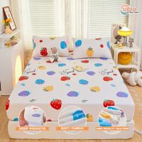 Cute cartoon fitted sheet Double bed cover microfiber polyester bed sheet Deep pocket mattress protective cover（no pillowcase）