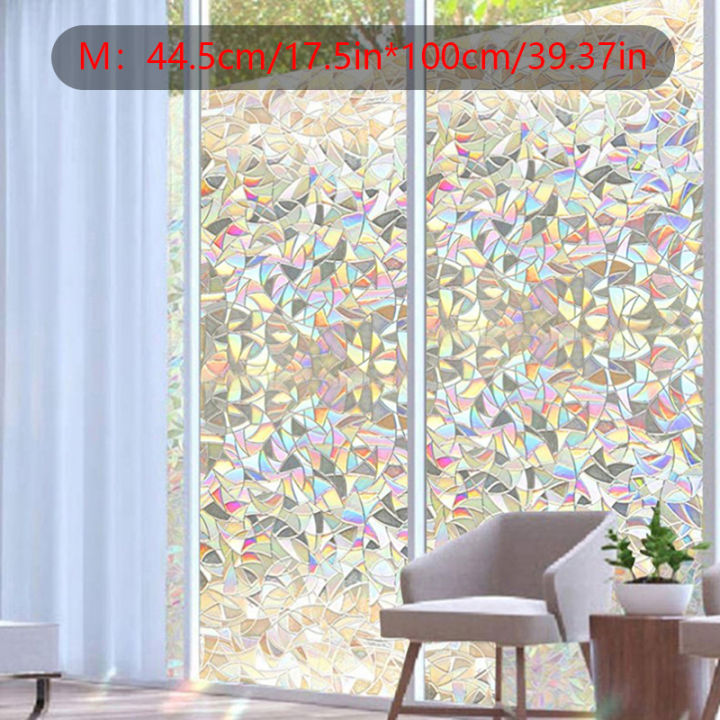 Civilian 3d Rainbow Reflective Window Film Decorative Privacy Static Clings Glass Sticker 2412