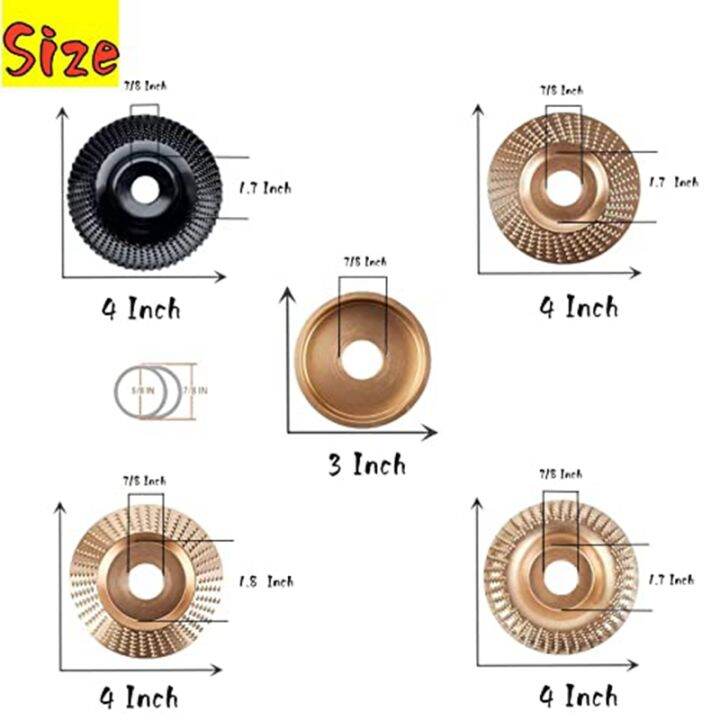 5-pack-wood-carving-disc-set-for-4inch-angle-grinder-with-5-8inch-arbor-angle-grinder-attachments-woodworking-disc