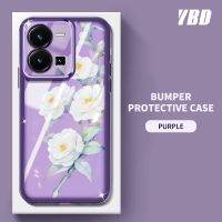 เคสโทรศัพท์ YBD สำหรับ Vivo Y22 Y22S Y35 + Y27 2023 V2249คาเมลเลียดอกไม้สีลวดลายโปร่งใสฟิล์มเลนส์อ่อน TPU Carmera ป้องกัน