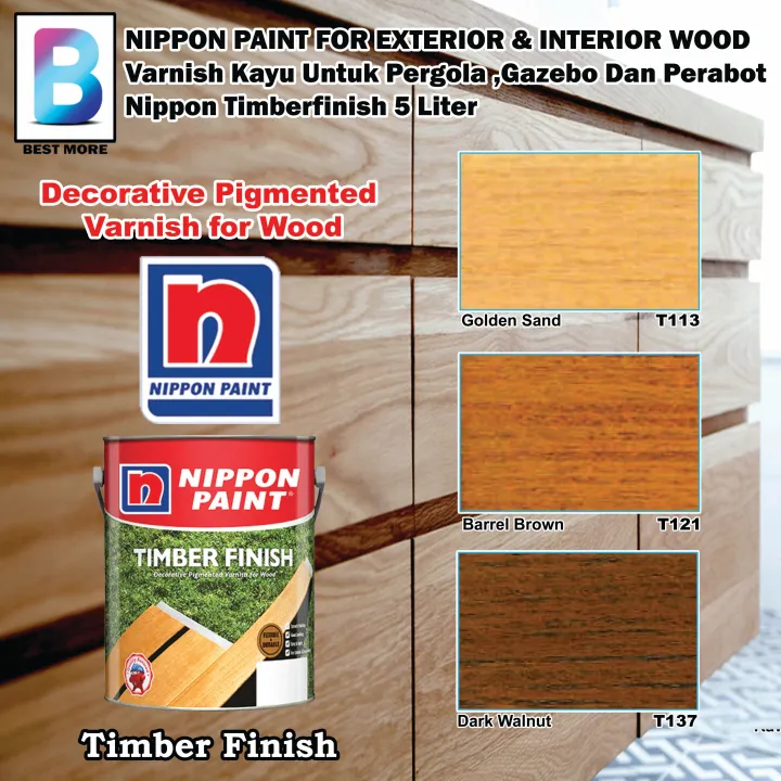 Nippon Paint Timber Finish For Exterior And Interior Wood 5L Golden