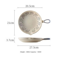 Nordic Style Single Handle Heat-resistant Earthenware Pan Pan Wanguyaki Material Natural Earthenware Oven Can Be Used Frying Pan