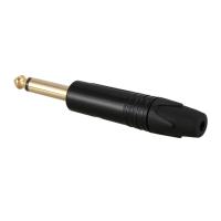 Gold Plating 40Pcs Plug Mono Professional 2 Pole 6.35 mm 6.5mm Stereo Jack Plug Neutrik 6.35mm Jack Black