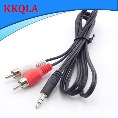 QKKQLA 3.5mm Jack Mini Plug to 2 Male Rca Stereo Phono Audio Speaker Adapter Splitter Extension cord AUX Cable connectors
