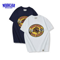 MBBCAR 2023เสื้อยืดแขนสั้นสำหรับผู้ชาย,หมีกริซลีย์ย้อนยุค200กรัมพิมพ์ลายภาษาอังกฤษเด็กผู้ชายคอกลมสีกากี