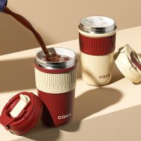 Creative Fashion Ceramic Coffee Mugs Outdoor Travel Thermos Cup With Straw And Lid Exquisite Gift Cups Stainless Steel Tea Mugs