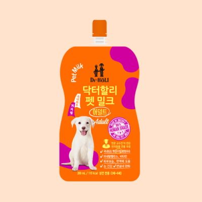 dr.holi pet milk pouch นมสำหรับสุนัข 200ml adult for dog นมเกาหลี นำเข้าจากเกาหลีแท้ 닥터할리펫밀크 어덜트