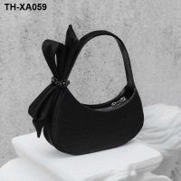 Small bag lady in the summer of 2023 the new joker design packages bowknot crescent advanced texture hand the bill of lading shoulder bag