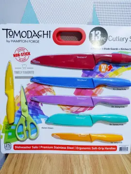 Tomodachi Brights 13-Piece Knife Set w/ 6 Matching Blade Guards & Kitchen  Shears