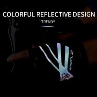 WHEEL UP Reflective Bike Gloves Fitness Gloves Men Women Half Finger Bicycle Glove Breathable Shock Absorption Cycling Gloves