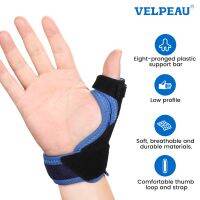 VELPEAU เฝือกนิ้วการสนับสนุนสำหรับ Tenosynovitis อาการปวดและข้อรูปปลาหมึกอุปกรณ์พยุงนิ้วหัวแม่มือสำหรับขวาและซ้ายมือ