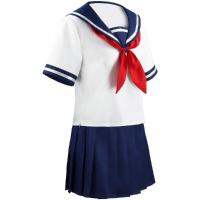 Yandere Simulator Ayano Aishi Cosplay Costumes Game Anime Girls JK Uniform Outfit Sailor T-Shirt With Skirt Black Wigs Set Party