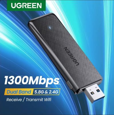 UGREEN WiFi Adapter USB3.0 AC1300Mbps 5G&amp;2.4G Dual-Band USB WiFi for PC Desktop Laptop WiFi Antenna USB Ethernet Network Card