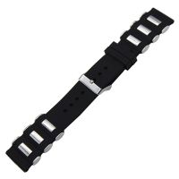 “：{ 22Mm 24Mm 26Mm Black Silicone Bracelet Stainless Steel Embedding Watch Band For Protrek Waterproof Men Sports Strap Accessories