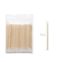 【YF】 500pcs Disposable Ultra-small Wood Cotton Swab Lint Brushes Extension Glue Removing Tools women Make Up