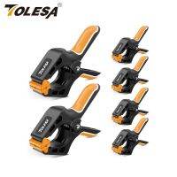 TOLESA 6PCS Spring Clamps Set for Woodworking Powerful Nylon Clamp 2PCS 7Inch and 4PCS 4Inch for Gluing Clamping and Securing