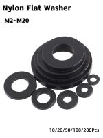 Black PA66 Nylon Plastic Flat Washer Plane Spacer M2 M2.5 M3 M4 M5 M6 M8 M10 M12 M14 M20 Insulation Gasket Ring For Screw 1 3mm