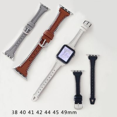 ¤ สายนาฬิกา สำหรับ Apple Watch Ultra 49mm Series 8 7 6 SE54321 หนังสายโซ่โลหะสำหรับสร้อยข้อมือ iWatch 38 40 41mm 42 44 45mm