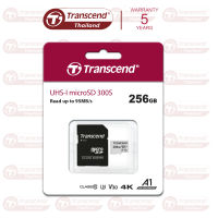 MicroSD Card 256GB : USD300S : 4K / U3 / V30 (R max 95MB/s / W max 45MB/s)with Adapter : Transcend -รับประกัน 5 ปี- มีใบกำกับภาษี