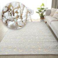 Faux Rabbit Fur Rug For Living Room Large Gold Marble Texture Bedroom Carpet Soft Plush Mat For Children Luxury Fluffy