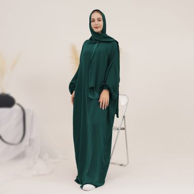 【YF】 Jilbabs Attached Scarf for Women Long Dress Ramadan Muslim Hijab Robe One Piece Prayer Dubai  Modest Hooded Abayas