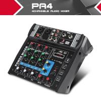 POWER MIXER  มิกเซอร์ MINI 4CH ขยายเสียง200วัตต์ BLUETOOTH USBขายบ้า 4 Channel PA4 Mixer เครื่องขยายเสียงสำหรับงานแต่งงานเวทีแสด（รุ่น PA-4)