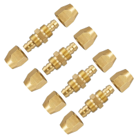 Air Hose Fittings Solid Brass Air Reusable Hose Splicer for 1/4-Inch ID Hose,Hose Repair Fitting