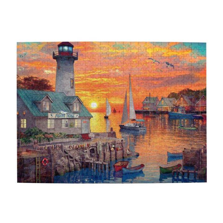 sunset-color-wooden-jigsaw-puzzle-500-pieces-educational-toy-painting-art-decor-decompression-toys-500pcs