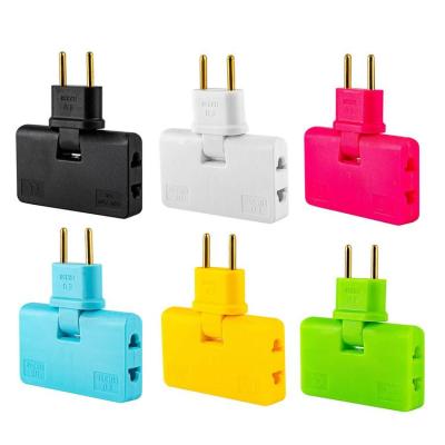 3-outlet Wall Adapter 3 in 1 Rotatable Socket Converter Travel European Plug Adapter Power Converter with 180-degree Rotating Head amicably