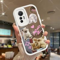 เคสสำหรับ Xiaomi 12 Lite น่ารัก Cat MI 12X/ MI 12 Pro/ MI 12 Lite พื้นผิวกระจกฝาหลังกันกระแทก2023โทรศัพท์ปลอกซิลิโคนรูปแบบใหม่ฝาครอบป้องกันกล้องคลุมทั้งหมด