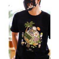 Black T-shirt "Coco Cafe" T-shirt เสื้อยืดคุณภาพสีดำ premium cotton100 comp ลายคาเฟ่ ร้านมะพร้าวS-5XL