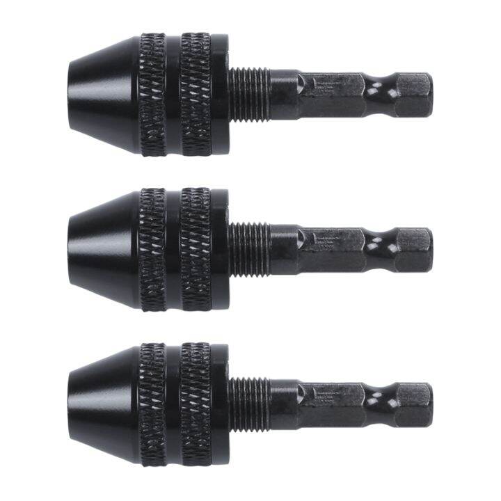 3X Keyless Drill Chuck Screwdriver Impact Driver Adaptor 1/4 inch Shank
