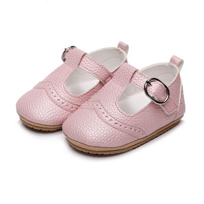 รองเท้าชุดแต่งงานทำจาก PU สำหรับทารกแรกเกิดเด็กวัยหัดเดินสำหรับเด็กทารกหญิง Mary Jane แฟลตตัดออกรองเท้าเจ้าหญิง